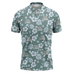 customizable tropical floral flowers leaves polo shirt for vacation vibes