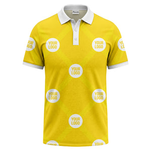 diagonal stripes & repeating custom logo polo shirt for men