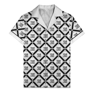 diamond repeat logo geometric hawaiian shirt for men
