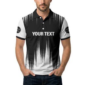 drip paint & abstract line art men's modern polo shirt