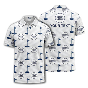 golf flag logo repeat pattern country club golf polo shirt