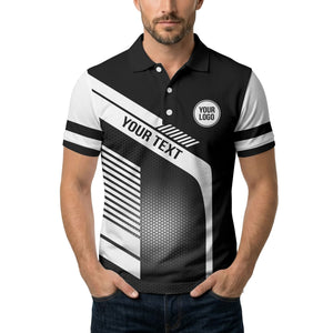 hexagon diagonal stripe geometric custom logo modern polo shirt