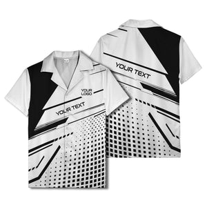 hexagon grid diagonal stripe geometric hawaiian shirt for men
