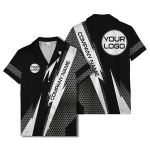 hexagonal grid lightning bolt geometric hawaiian shirt for men