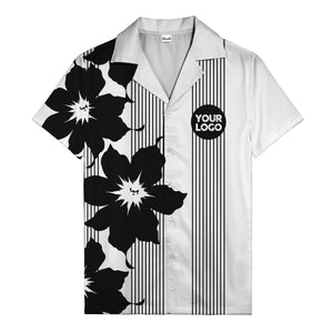 maple leaf & flag stripes patriotic custom multi color hawaiian shirt