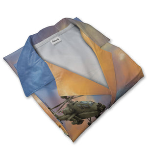 Military Helicopter Scenic Mountain Hawaiian Shirt – Adventure & Landscape