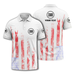 smoky american flag stars & stripes patriotic bold golf polo shirt