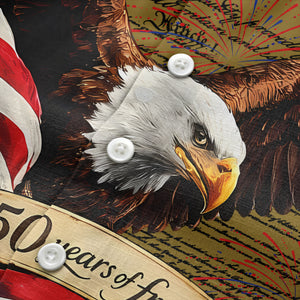 soaring bald eagle fireworks american flag hawaiian shirt for men