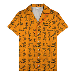 soccer stick figures & footballs fun cartoon hawaiian shirt