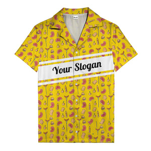 steak sausage burger cartoon grill repeat hawaiian shirt