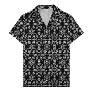 watercolor palm leaf repeat tropical hawaiian shirt for men