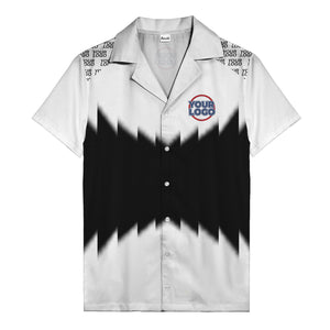 zigzag geometric custom logo aloha hawaiian shirt for men