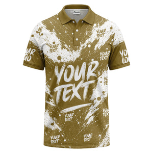 abstract splatter paint with customizable text artistic polo shirt