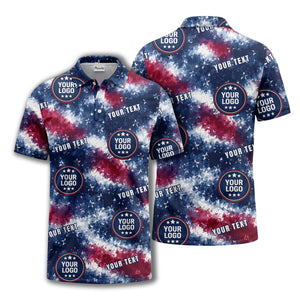 american flag stars & stripes patriotic polo shirt for men