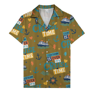 cruise ships & anchors cartoon fun hawaiian shirt for vacation
