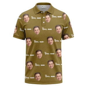 custom face portrait repeat polo shirt