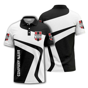 custom logo diagonal stripe corporate polo shirt for business uniforms