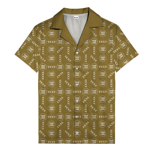 custom text & logo repeat pattern hawaiian shirt