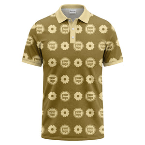 customizable daisy & monogram repeat pattern polo shirt