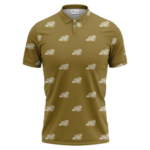 your logo repeat pattern black customizable professional polo shirt
