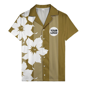maple leaf & flag stripes patriotic custom multi color hawaiian shirt