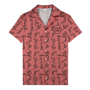 soccer stick figures & footballs fun cartoon hawaiian shirt