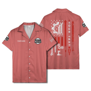 stars & stripes american flag custom logo patriotic hawaiian shirt