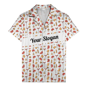 steak sausage burger cartoon grill repeat hawaiian shirt