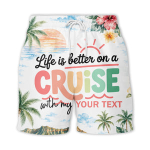 watercolor cruise sunset palm trees hibiscus flowers hawaiian shirt