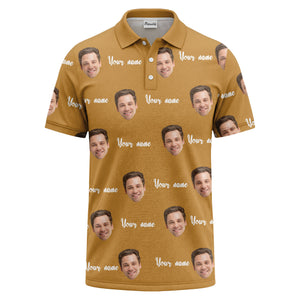 custom face portrait repeat polo shirt
