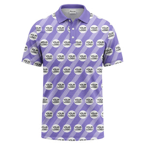 custom logo diagonal stripes repeat golf polo shirt for men