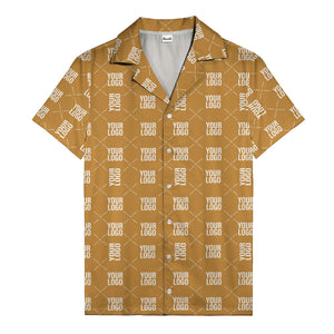 custom logo diamond repeat monochrome hawaiian shirt for men