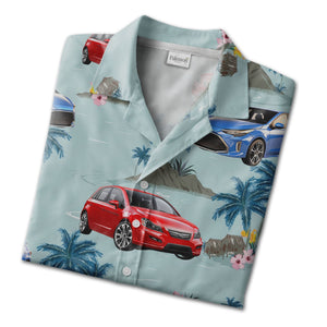 Custom Photo Light Blue Hawaiian Shirt