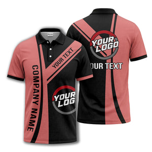 customizable company logo diagonal stripe polo shirt for corporate teams
