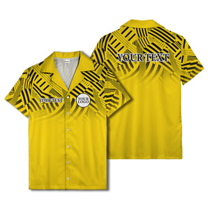 geometric waves & stripes abstract hawaiian shirt for men