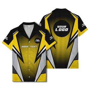 hexagon grid lightning bolt hawaiian shirt for men