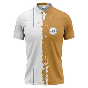 monochrome abstract lines & splatter paint art polo shirt for men