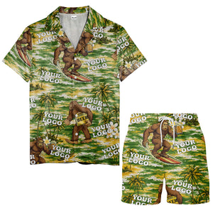 sasquatch surfing beer party aloha hawaiian shirt