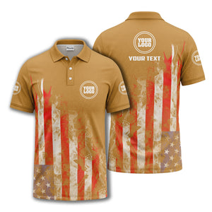 smoky american flag stars & stripes patriotic bold golf polo shirt