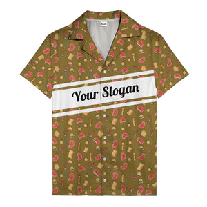 steak sausage burger cartoon grill repeat hawaiian shirt