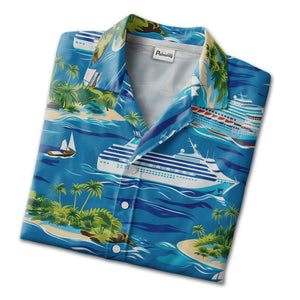 Tropical Cruise Ship & Sailboat Hawaiian Shirt – Island & Ocean Vibes