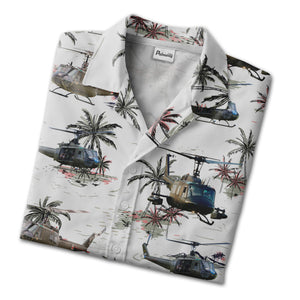U.S. Army Bell UH-1 Huey Trendy Hawaiian Shirt Military Aviation Tribute