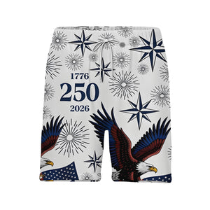 Bald Eagle American Flag Hawaiian Shirt - 4th of July Fireworks Print