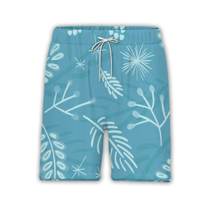 Cerulean Pine Needle Hawaiian Shirt with Berry and Pinecone Accents