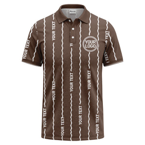 custom logo circle & wavy lines personalized polo shirt
