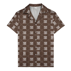 custom logo diamond repeat monochrome hawaiian shirt for men