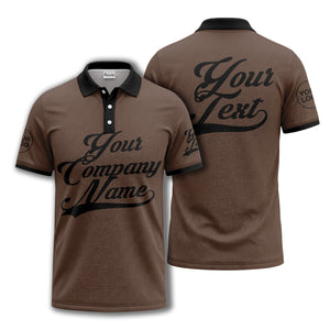 custom script logo corporate casual polo shirt for men