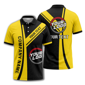 customizable company logo diagonal stripe polo shirt for corporate teams