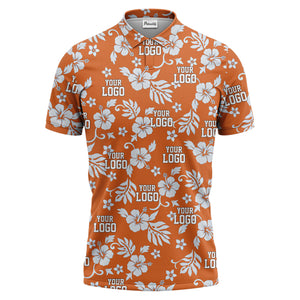 customizable tropical floral flowers leaves polo shirt for vacation vibes