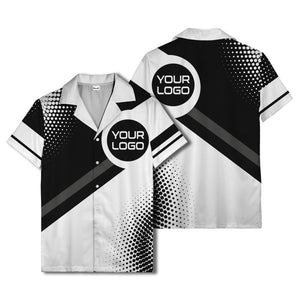 diagonal stripe logo modern hawaiian shirt